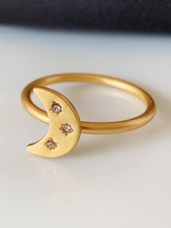 Madewell Jewelry - Madewell Gold Crescent Moon Ring Minimalist Celestial Dainty Ring size 7